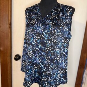 Banana Republic Blue and Black Patterned Blouse